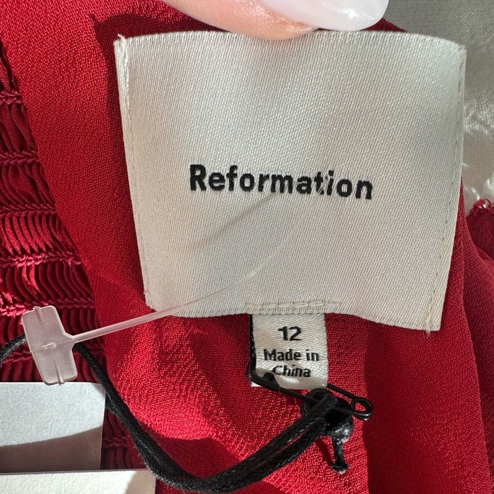 Reformation Red One-Shoulder Satin Mini Dress - Picture 12 of 12